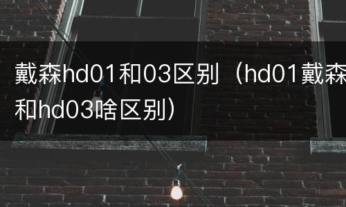 戴森hd01和03区别（hd01戴森和hd03啥区别）