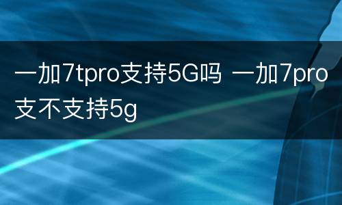 一加7tpro支持5G吗 一加7pro支不支持5g
