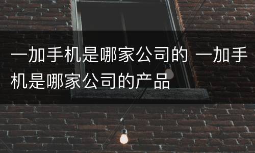 一加手机是哪家公司的 一加手机是哪家公司的产品