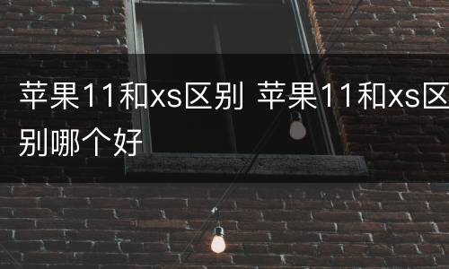 苹果11和xs区别 苹果11和xs区别哪个好