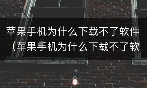 苹果手机为什么下载不了软件（苹果手机为什么下载不了软件了）