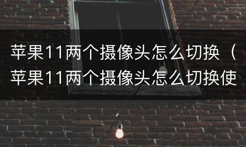 苹果11两个摄像头怎么切换（苹果11两个摄像头怎么切换使用）