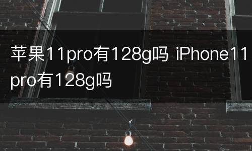 苹果11pro有128g吗 iPhone11pro有128g吗