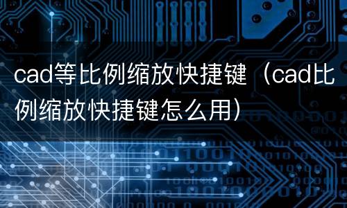 cad等比例缩放快捷键（cad比例缩放快捷键怎么用）