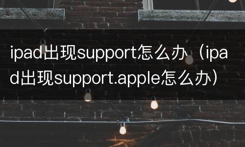 ipad出现support怎么办（ipad出现support.apple怎么办）
