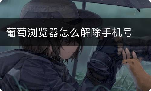 葡萄浏览器怎么解除手机号