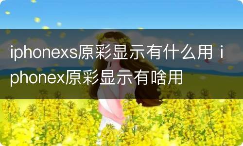 iphonexs原彩显示有什么用 iphonex原彩显示有啥用