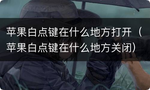 苹果白点键在什么地方打开（苹果白点键在什么地方关闭）
