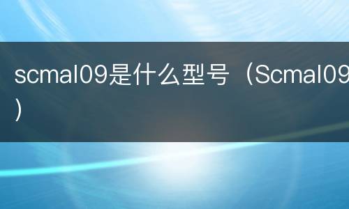 scmal09是什么型号（Scmal09）
