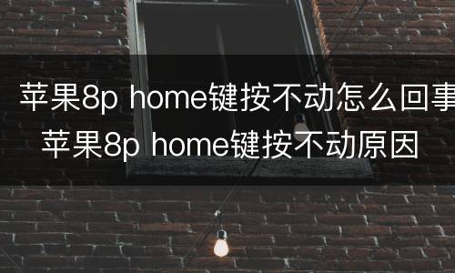 苹果8p home键按不动怎么回事  苹果8p home键按不动原因