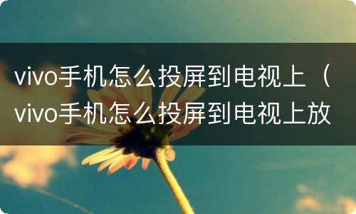 vivo手机怎么投屏到电视上（vivo手机怎么投屏到电视上放大屏幕）