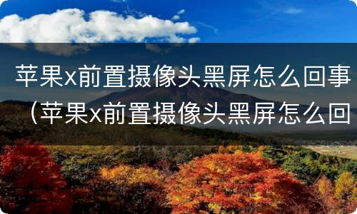 苹果x前置摄像头黑屏怎么回事（苹果x前置摄像头黑屏怎么回事面容可以用）