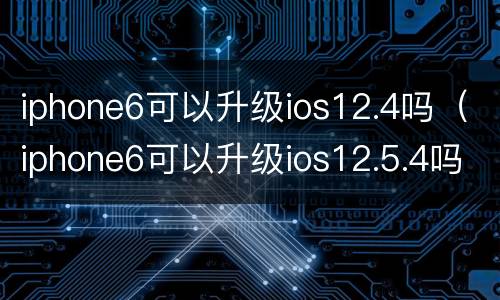 iphone6可以升级ios12.4吗（iphone6可以升级ios12.5.4吗）