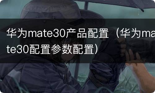 华为mate30产品配置（华为mate30配置参数配置）