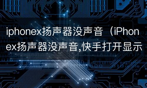iphonex扬声器没声音（iPhonex扬声器没声音,快手打开显示无网）