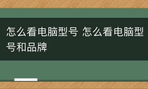 怎么看电脑型号 怎么看电脑型号和品牌