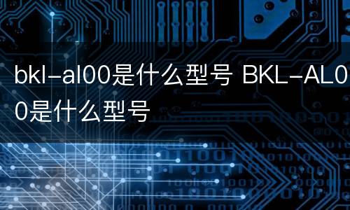 bkl-al00是什么型号 BKL-AL00是什么型号
