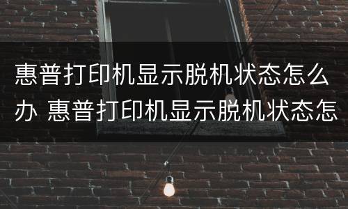 惠普打印机显示脱机状态怎么办 惠普打印机显示脱机状态怎么办苹果电脑