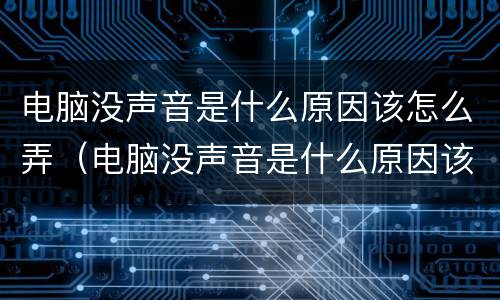 电脑没声音是什么原因该怎么弄（电脑没声音是什么原因该怎么弄好）