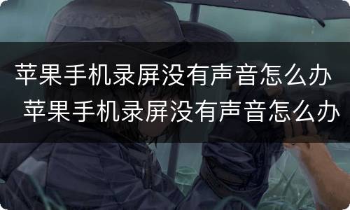 苹果手机录屏没有声音怎么办 苹果手机录屏没有声音怎么办?