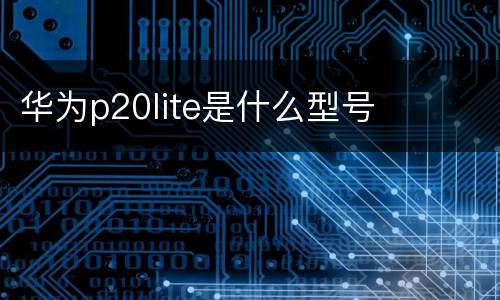 华为p20lite是什么型号
