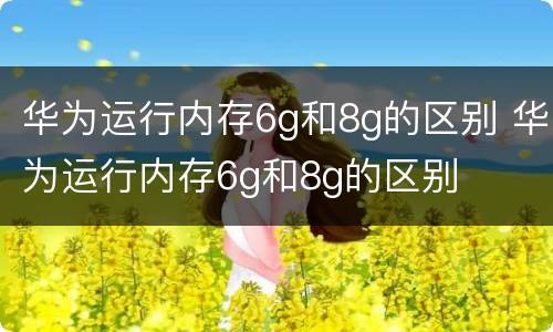 华为运行内存6g和8g的区别 华为运行内存6g和8g的区别
