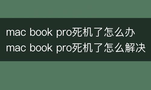 mac book pro死机了怎么办  mac book pro死机了怎么解决