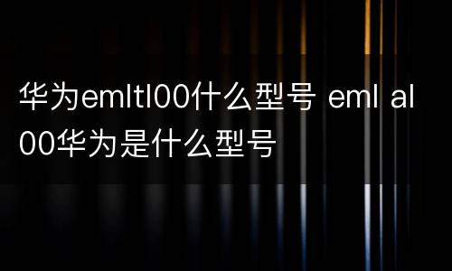 华为emltl00什么型号 eml al00华为是什么型号