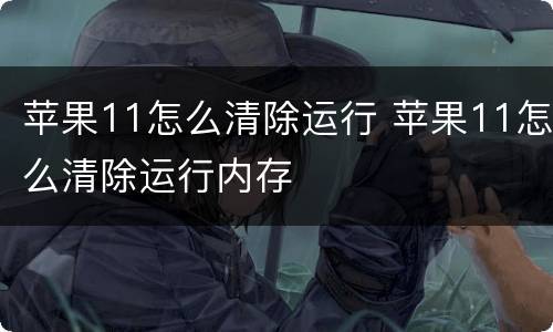 苹果11怎么清除运行 苹果11怎么清除运行内存