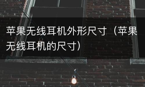 苹果无线耳机外形尺寸（苹果无线耳机的尺寸）