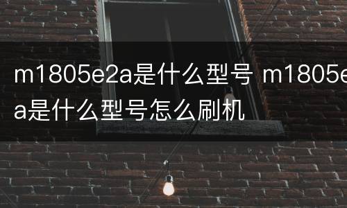 m1805e2a是什么型号 m1805e2a是什么型号怎么刷机