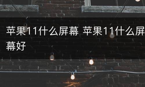 苹果11什么屏幕 苹果11什么屏幕好
