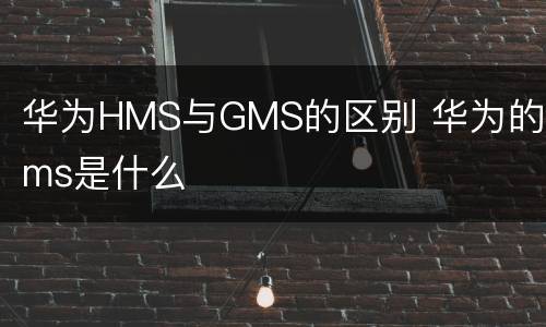 华为HMS与GMS的区别 华为的gms是什么