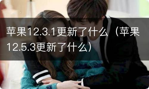苹果12.3.1更新了什么（苹果12.5.3更新了什么）