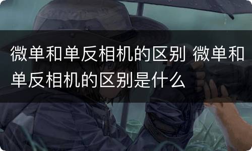 微单和单反相机的区别 微单和单反相机的区别是什么