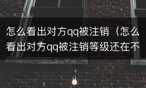 怎么看出对方qq被注销（怎么看出对方qq被注销等级还在不在）