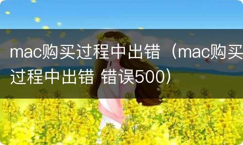 mac购买过程中出错（mac购买过程中出错 错误500）
