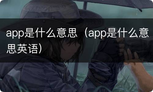 app是什么意思（app是什么意思英语）