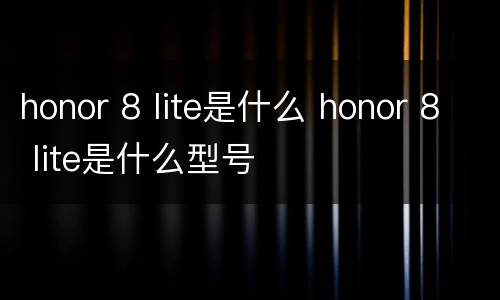 honor 8 lite是什么 honor 8 lite是什么型号