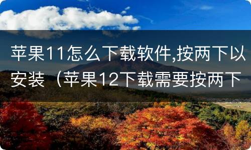 苹果11怎么下载软件,按两下以安装（苹果12下载需要按两下安装）