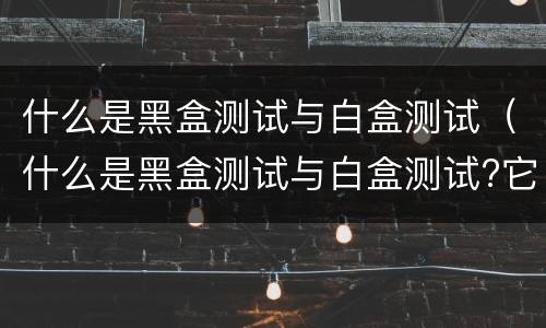 什么是黑盒测试与白盒测试（什么是黑盒测试与白盒测试?它们都适应哪些测试?）
