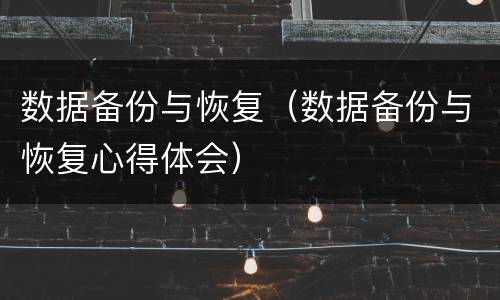 数据备份与恢复（数据备份与恢复心得体会）