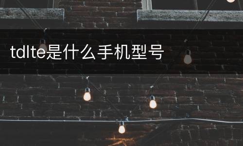 tdlte是什么手机型号