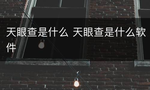 天眼查是什么 天眼查是什么软件