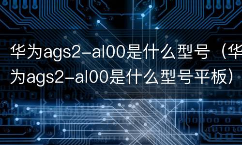 华为ags2-al00是什么型号（华为ags2-al00是什么型号平板）