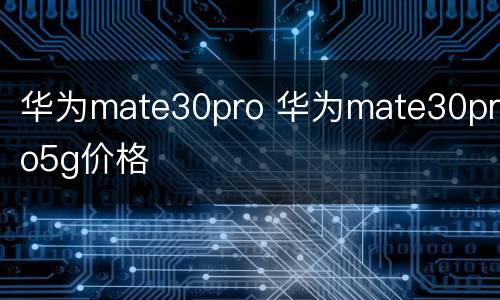 华为mate30pro 华为mate30pro5g价格
