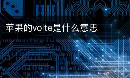苹果的volte是什么意思