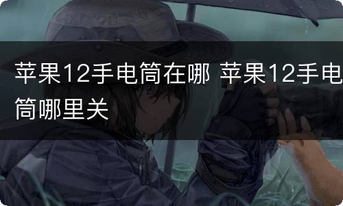 苹果12手电筒在哪 苹果12手电筒哪里关