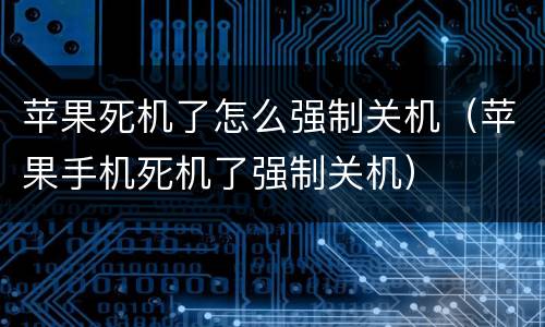 苹果死机了怎么强制关机（苹果手机死机了强制关机）