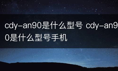 cdy-an90是什么型号 cdy-an90是什么型号手机